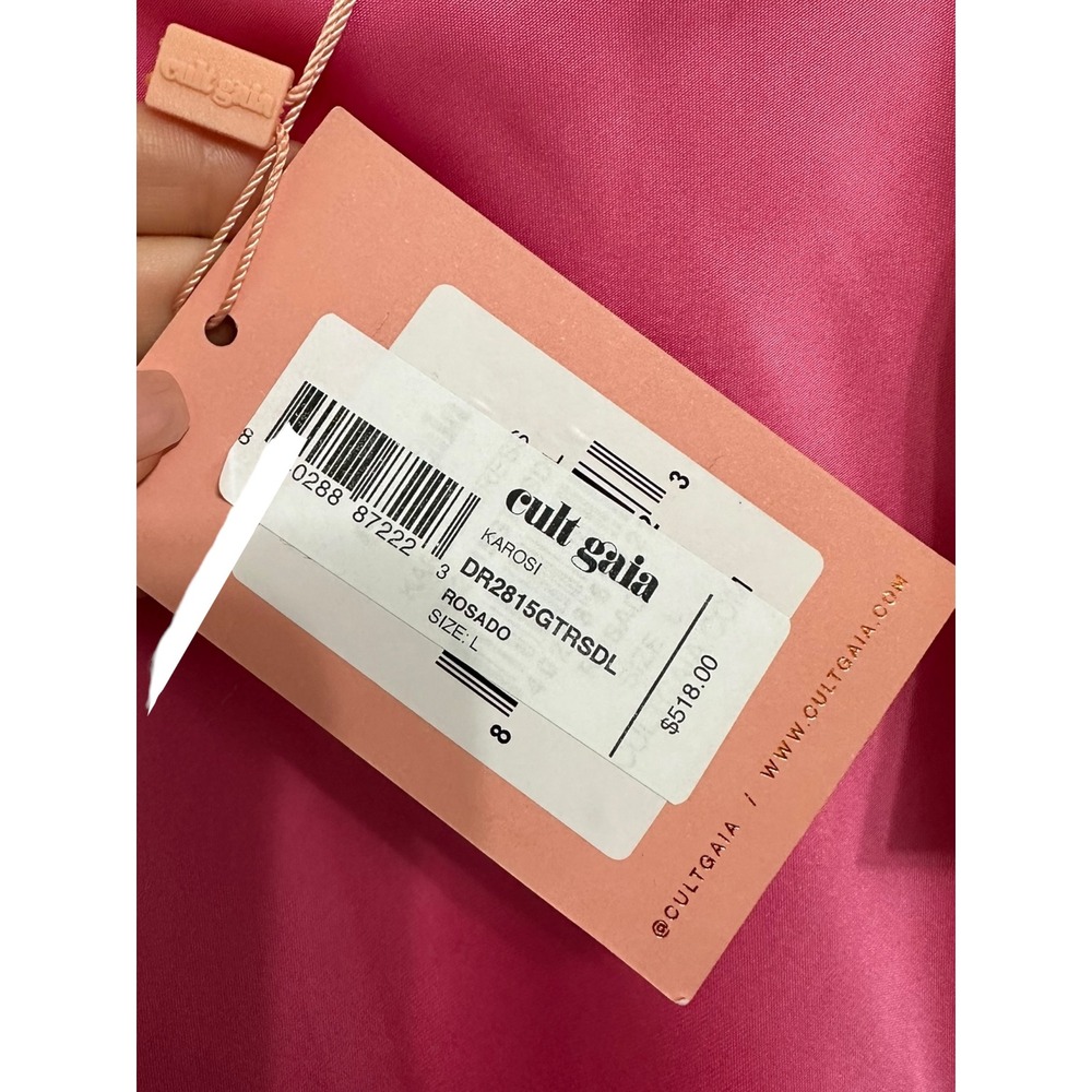 Cult Gaia Karosi Ostrich-Feather Satin Mini Dress size Large $518 NEW - Picture 5 of 7
